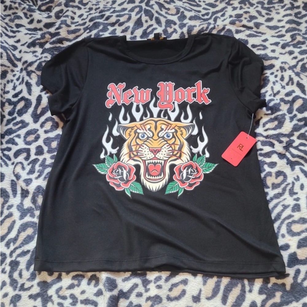 Ruby & Lace Black 'New York' Tiger Graphic Tee